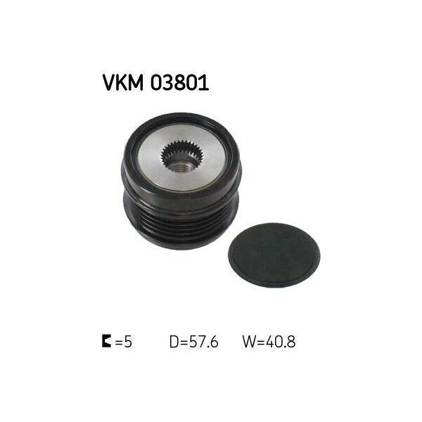 Skf Vkm 03801 - Oe 270 155 00 15 Puleggia Di Rinvio Per Classe A (W176), Classe B (W246), Cla (C117), Cla (X117), Classe Gla (X156)-image