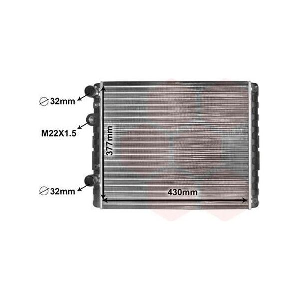 Van Wezel 58002129 - Oe 6KO121253K Radiatore, Raffreddamento Motore Per Arosa (6H), Caddy Ii (9K), Lupo (6E1, 6X1), Polo (6N), Polo (6V)-image