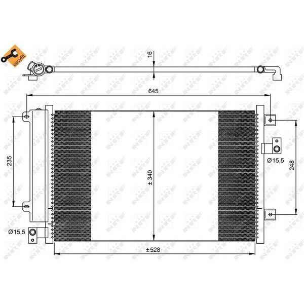Nrf 35942 - Oe 51767823 Condensatore Aria Condizionata Con Essiccatore Per Multipla-image
