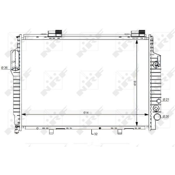 Nrf 59111 - Oe 5098296AA Radiatore, Raffreddamento Motore Per Crossfire, Classe C (W202), Classe C (S202), Clk (C208), Clk (A208), Slk (R170)-image