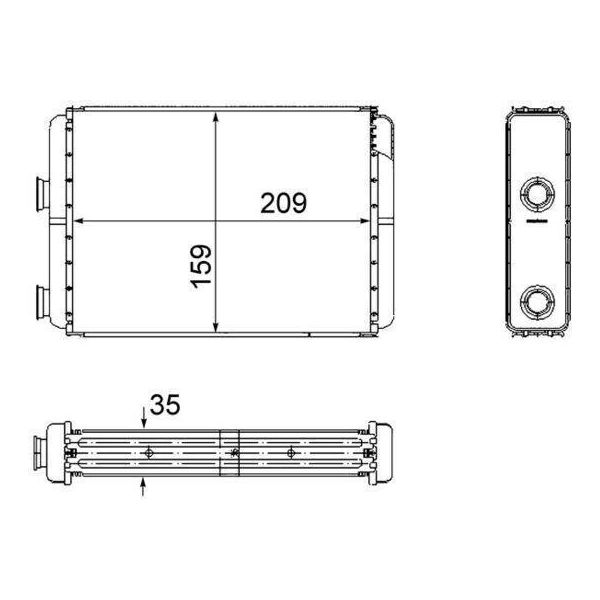 Mahle Ah 60 000S - Oe 46722950 Scambiatore Di Calore, Riscaldatore Per Doblo, Idea, Punto-image