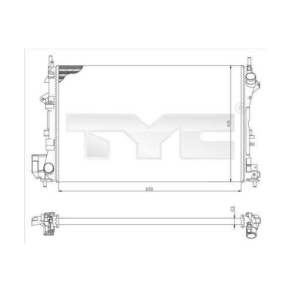 Tyc 725-0009 - Radiatore Oe 1300244, Raffreddamento Motore Per Signum (Z03), Vectra C (Z02)-image
