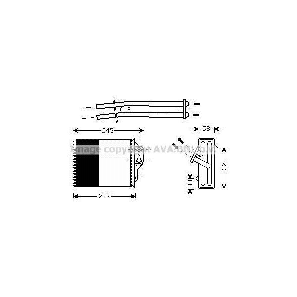Prasco FTA6304 - Oe 77362540 Scambiatore Di Calore, Riscaldatore Per Panda, 500 (312), Ka (RU8)-image
