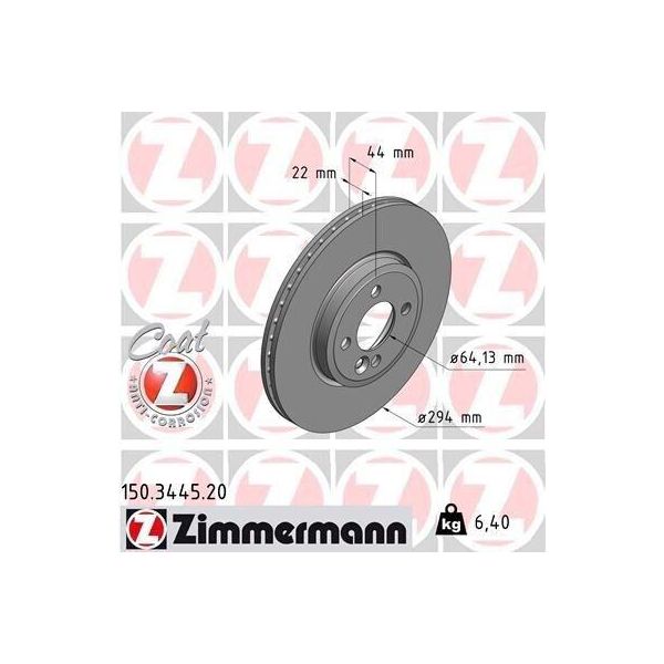 Zimmermann 150.3445.20 - Disco Freno Per R50, R53, R56, R52, R57, R55, R58, R59-image