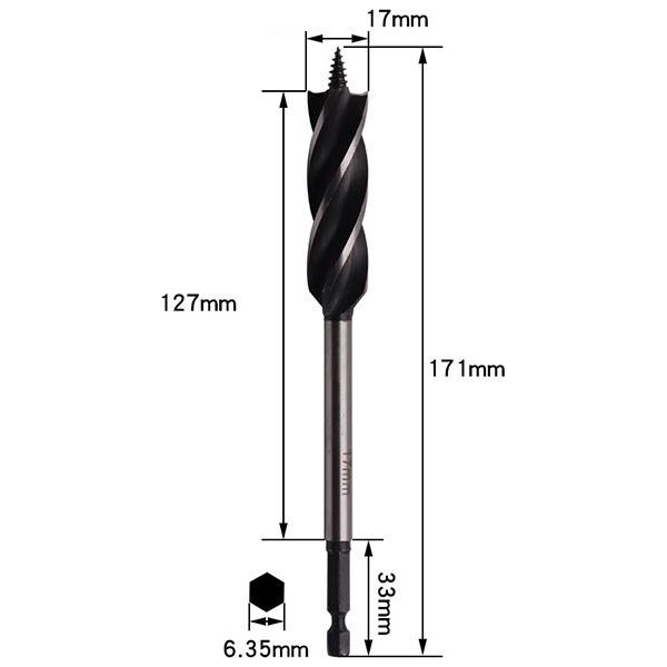 Inf Punta Forstner A Quattro Scanalature E Quattro Taglienti Per Lavorazione Del Legno 17 Mm-image