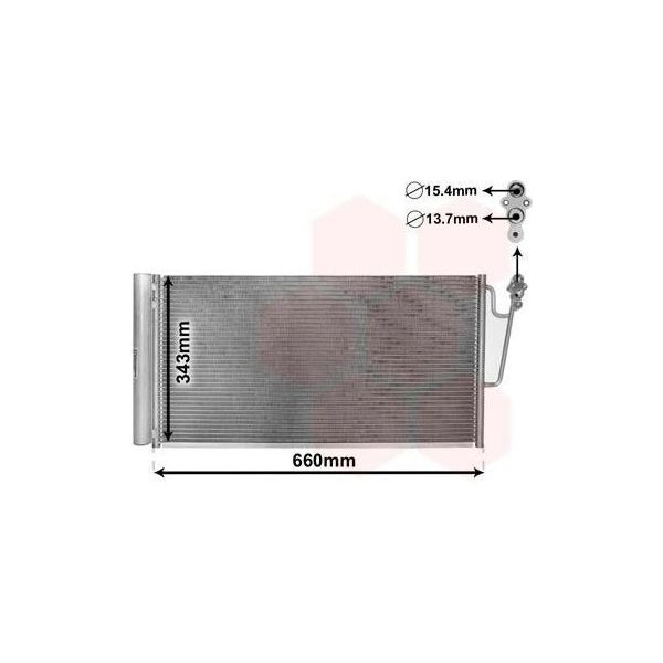 Van Wezel 06005363 - Oe 64536941084 Condensatore Aria Condizionata Con Essiccatore Per R60, R55, R57, R52, R56-image