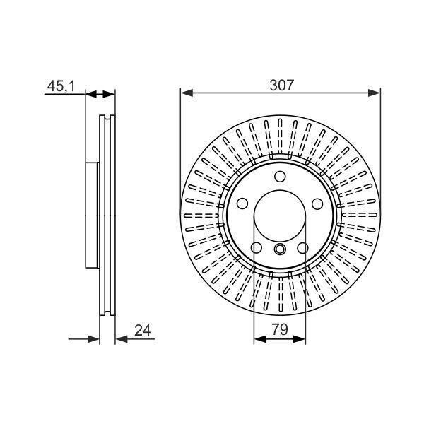 Bosch 0 986 479 726 - Oe 34 11 9 804 829 Disco Freno Per R60, R61-image