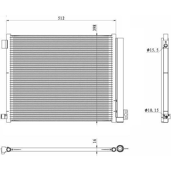 Nrf 350469 - Condensatore Aria Condizionata Oe 921001HC1A Per Micra Iv (K13)-image