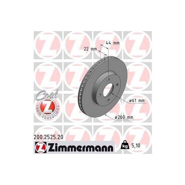 Zimmermann 200.2525.20 - Disco Freno Per Micra Iv (K13), Note (E12)-image