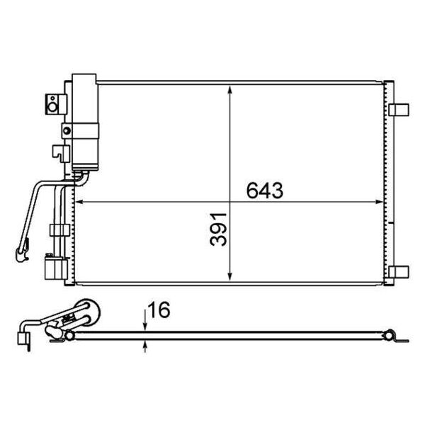 Mahle Ac 605 000S - Oe 92100JD500 Condensatore Aria Condizionata Con Essiccatore Per Qashqai +2 I (J10), Qashqai Ii (J11)-image