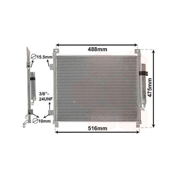 Van Wezel 33015701 Condensatore Climatizzatore Condensatore Climatizzatore Per Nissan Note (E12) +Essiccatore-image