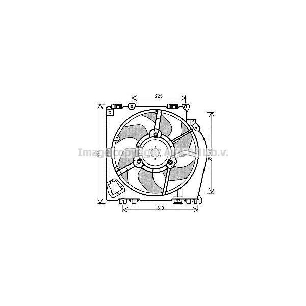 Prasco RT7542 - Ventola Radiatore Oe 21481AY610 Per Micra Iii (K12), Note (E11, NE11), Clio Ii, Clio Iii, Modus (F/JP0), Thalia I (Lb), Twingo Ii (CN0), Wind (E4M)-image