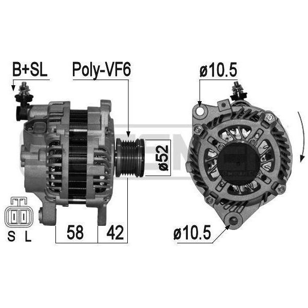 Era 209153A - Alternatore Oe LR111 0713 Per Primera (P12), X-Trail (T30), X-Trail (T31)-image