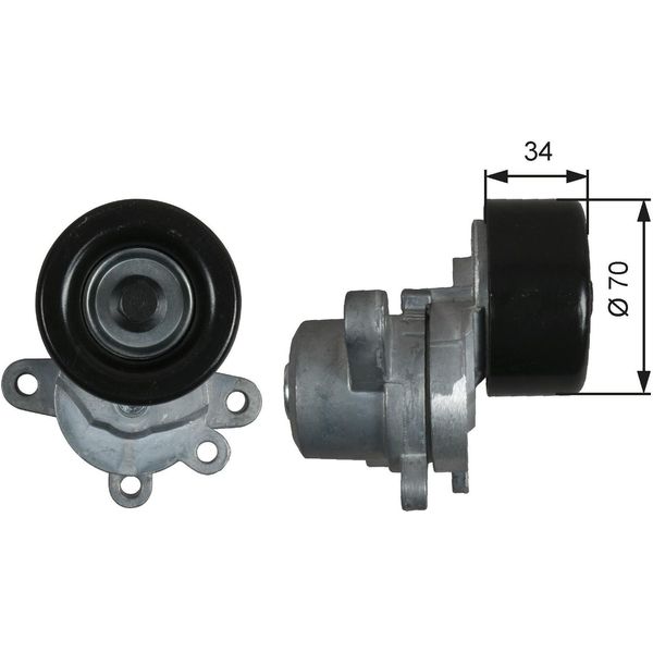 Gates T39155 - Puleggia Tenditore Oe 11955JA10A, Cinghia A V Per Murano Ii (Z51), Teana Ii (J32)-image
