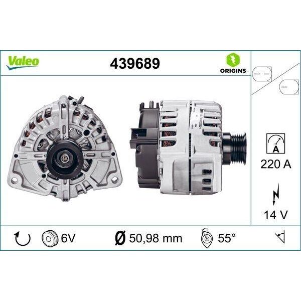 Valeo 439689 - Alternatore Oe 0141541002 Per Classe R (W251), Classe S (W221), Classe S (C216), Slk (R172), Classe E (S212), Classe E (S211), Classe E (W212), Classe E (W211), Cls (X218), Cls (C219), Cls (C218), Classe C (S204), Classe C (C204), Classe C (W204)-image