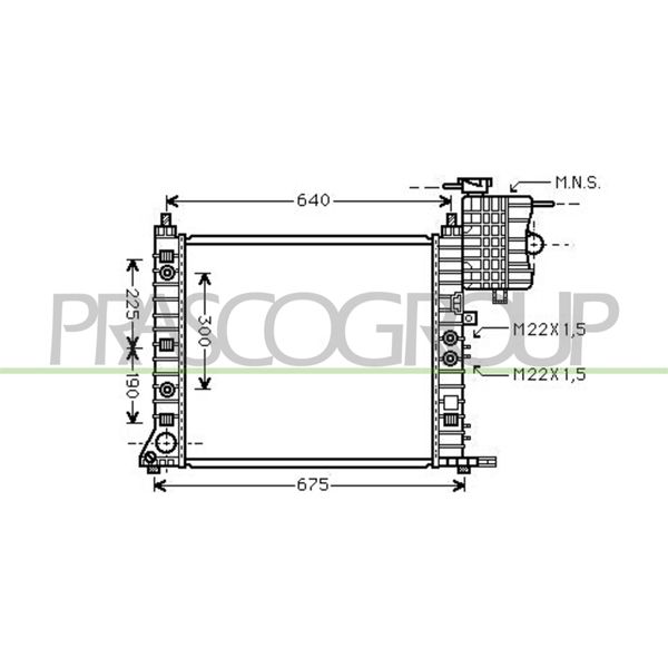 Prasco ME907R004 - Oe 6385012201 Radiatore, Raffreddamento Motore Per Classe V (638/2), Vito (W638)-image