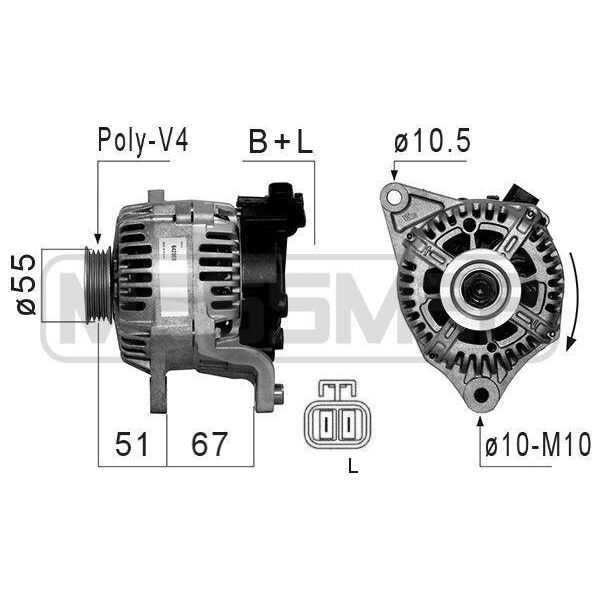 Era 210857A - Alternatore Oe 23100 AX600 Per Micra Iii (K12)-image