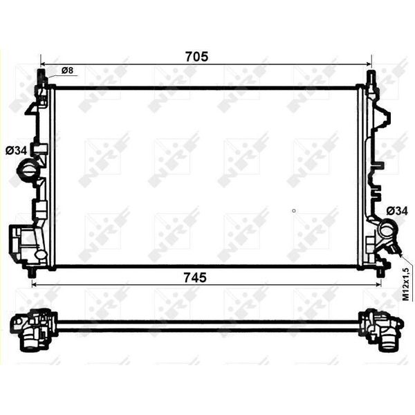 Nrf 53074 - Radiatore Oe 51773281, Raffreddamento Motore Per Croma, Vectra C (Z02), Signum (Z03)-image