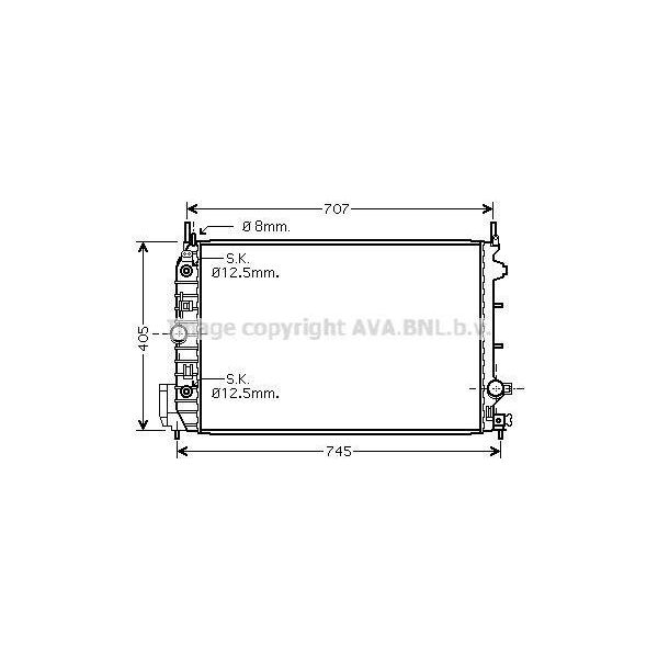Prasco OLA2388 - Radiatore Oe 13200486, Raffreddamento Motore Per Croma, Signum (Z03), Vectra C (Z02)-image