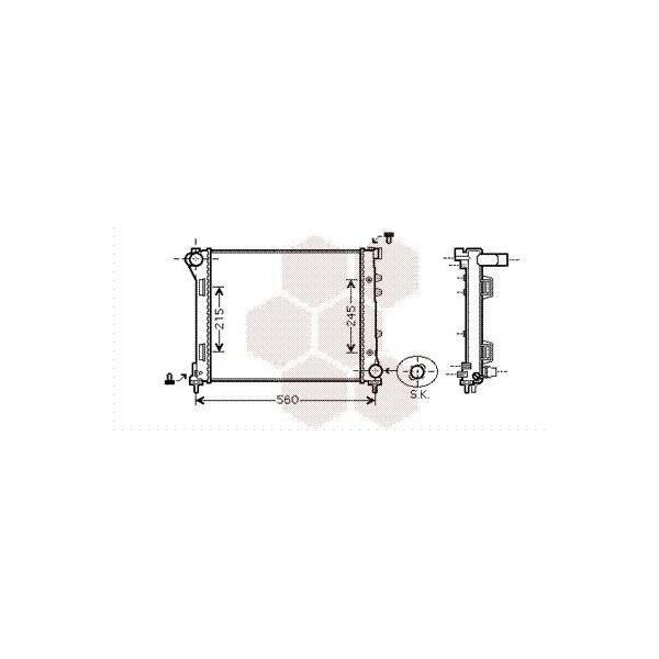 Van Wezel 17002346 - Oe 51785398 Radiatore, Raffreddamento Motore Per 500 (312), Ka (RU8)-image