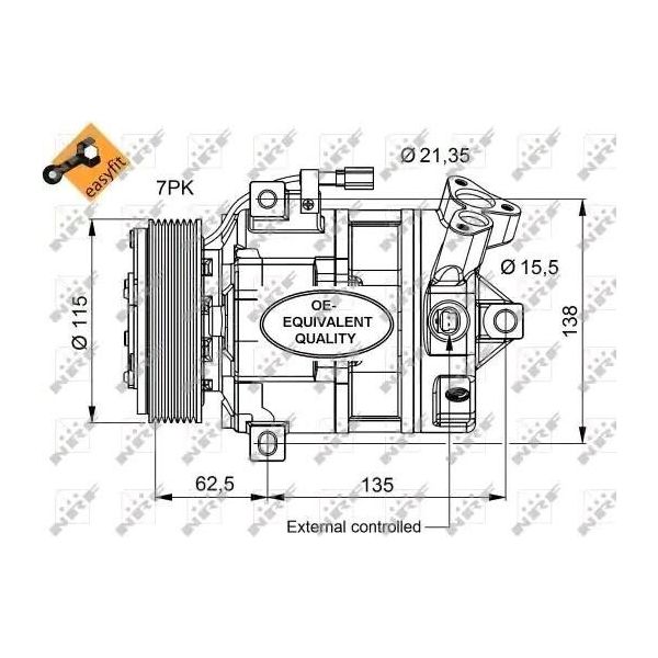 Nrf 32692 - Compressore Aria Condizionata Oe 7711368407 Per X-Trail (T31), Laguna Ii, Vel Satis (BJ0), Espace Iv (Jk)-image