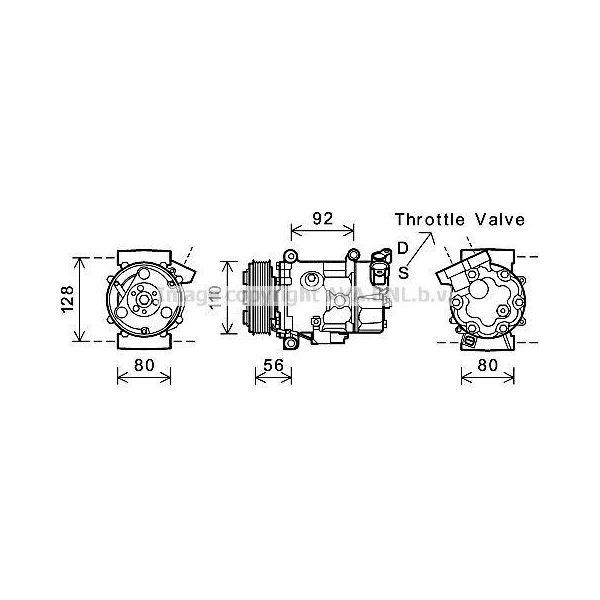 Prasco BWK416 - Compressore Aria Condizionata Oe 2758145 Per R56, R57, R55, R60, R58, R61, R59-image