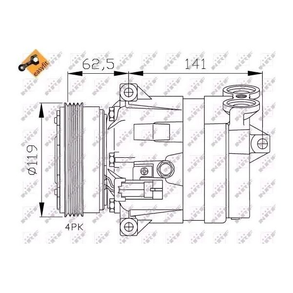 Nrf 32421 - Compressore Aria Condizionata Oe 1135296 Per Multipla, Bravo, Marea-image