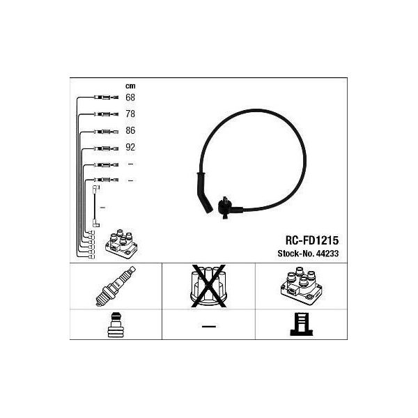 Ngk 44233 - Set Di Cavi Candela Oe 6772377 Per Ka (Rb)-image