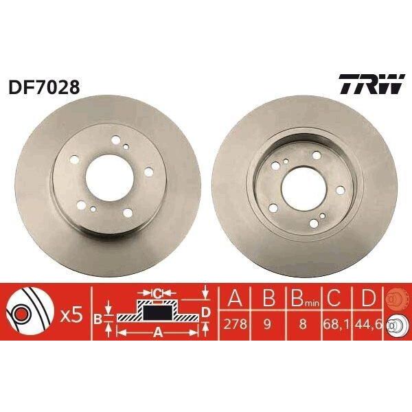 Trw DF7028 - Disco Freno Oe 43206 2Y503 Per Maxima Qx V (A33)-image
