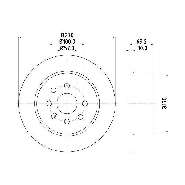 Hella 8DD 355 104-661 - Oe 0569117 Disco Freno Per Vectra B (J96)-image