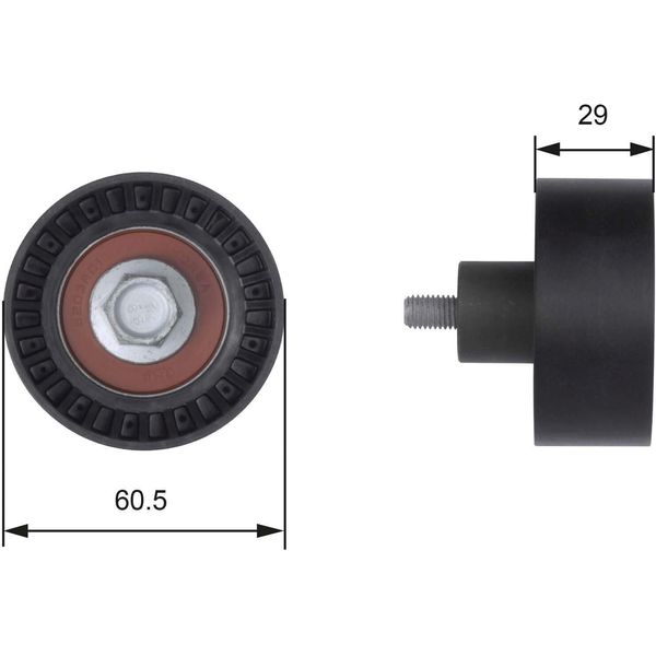 Gates T41233 - Puleggia Folle Oe 1213852, Cinghia Di Distribuzione Per Cougar, Focus (Daw, Dbw), Focus (Dnw), Focus (Dfw), Maverick, Mondeo Ii, Tourneo Connect, Transit Connect-image