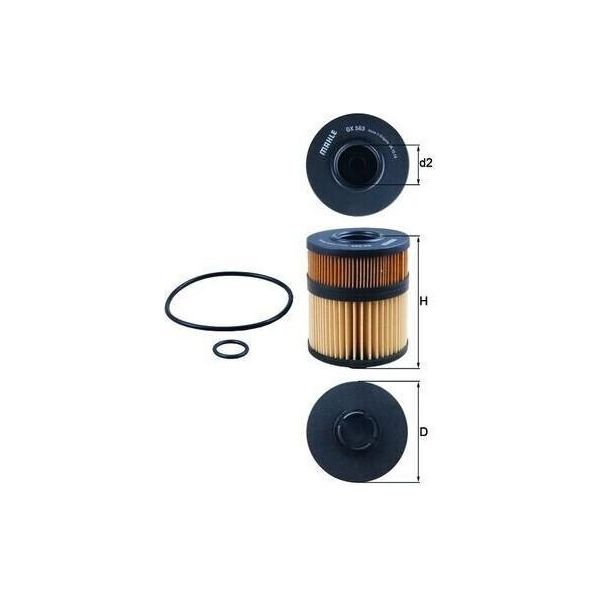 Mahle Ox 563D - Oe 5650820 ÖLfilter FüR Signum (Z03), Vectra C (Z02), Espace Iv (Jk), Vel Satis (BJ0)-image