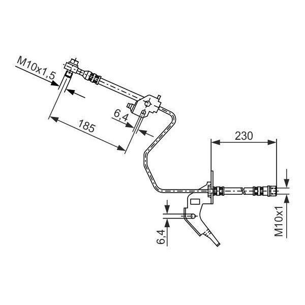 Bosch 1 987 476 200 - Bremsschlauch Oe 13 116 137 Per Zafira B, Zafira A, Meriva (X03), Combo Tour, Combo, Astra H, Astra (A04), Astra G, Meriva B (S10)-image