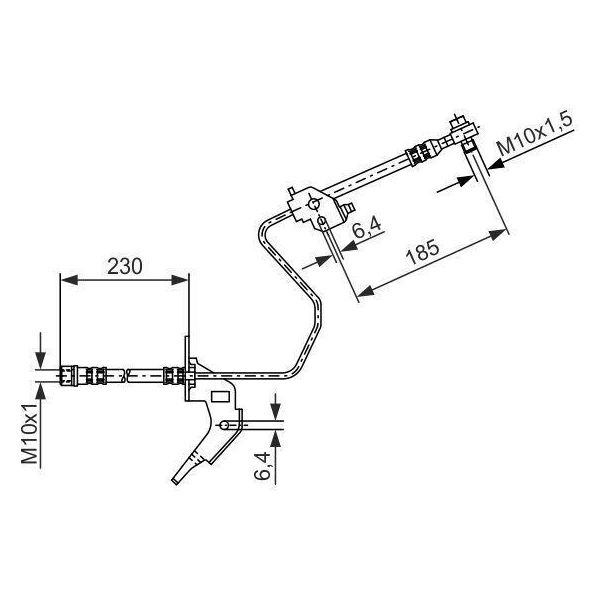 Bosch 1 987 476 199 - Oe 13 116 136 Bremsschlauch FüR Zafira B, Zafira A, Meriva B (S10), Meriva (X03), Combo Tour, Combo, Astra H, Astra (A04), Astra G-image