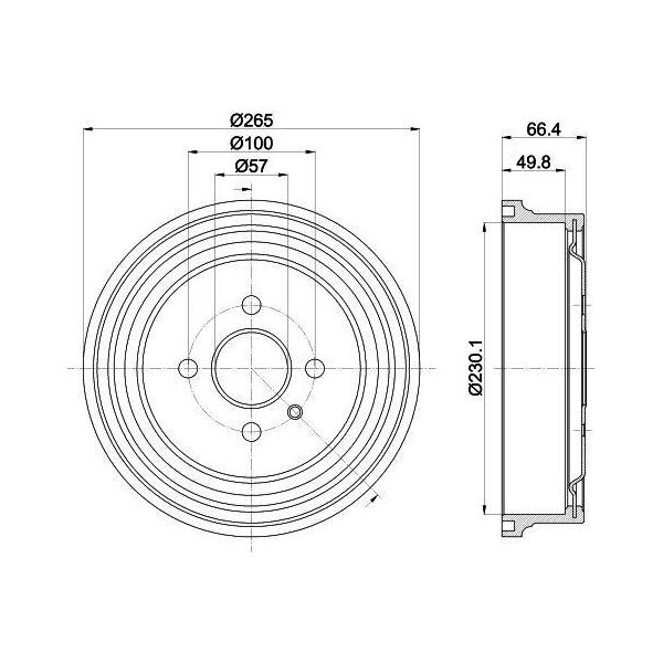 Hella 8DT 355 303-471 - Tamburo Del Freno Oe 568063 Per Astra G, Combo Tour, Vectra B (J96)-image