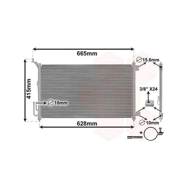 Van Wezel 13005251 - Condensatore Aria Condizionata Oe 92100 AX800 Per Juke (F15), Micra Iii (K12), Note (E11, NE11), Tiida (C11)-image