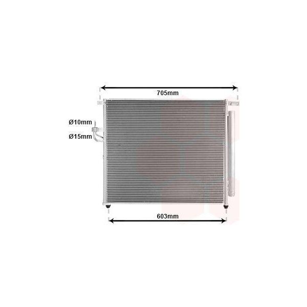 Van Wezel 18015727 - Oe 5264360 Condensatore Aria Condizionata Con Essiccatore Per Ranger (Tke)-image