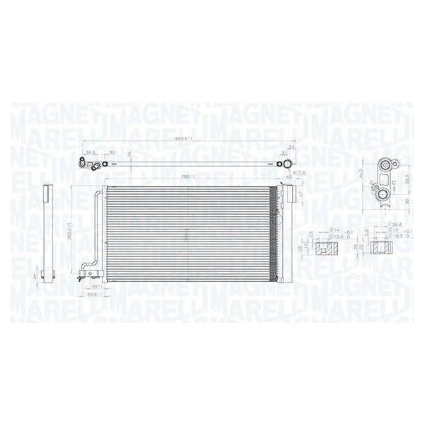 Magneti Marelli 350203796000 - Oe 1684204 Condensatore Aria Condizionata Con Essiccatore Per Grand C-Max, Focus Iii, C-Max-image