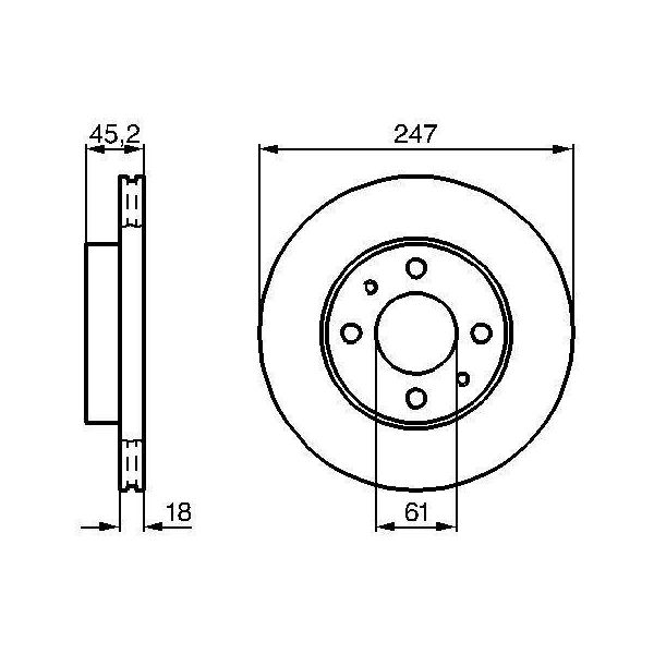 Bosch 0 986 478 459 - Disco Freno Oe 40206 0M801 Per Almera I (N15)-image
