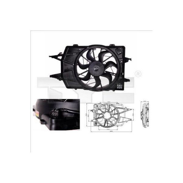 Tyc 810-0018 - Ventola Radiatore Oe 1318692 Per Focus (Daw, Dbw), Focus (Dfw), Focus (Dnw)-image