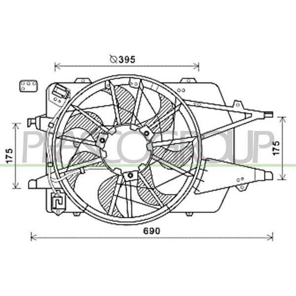 Prasco FD422F004 - Ventola Radiatore Oe 1318692 Per Focus (Daw, Dbw), Focus (Dfw)-image