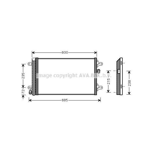 Prasco VNA5183D - Condensatore Aria Condizionata Oe 1108838 Con Essiccatore Per Galaxy (Wgr), Alhambra (7V), Sharan (7M)-image