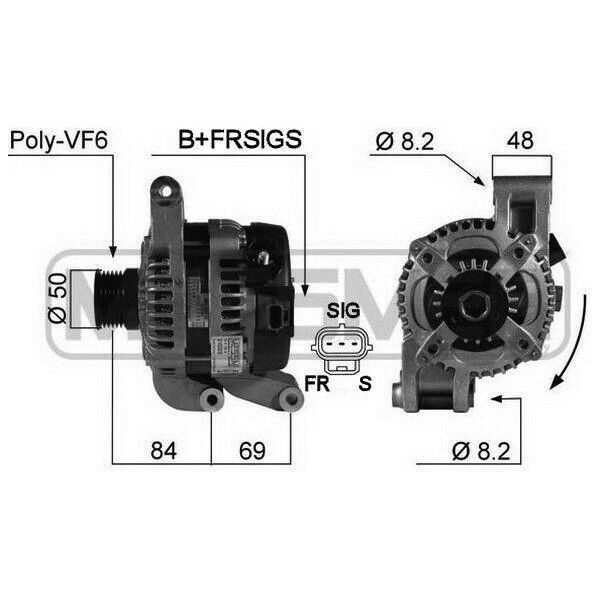 Era 210328A - Alternatore Oe 1256552 Per C-Max, Focus C-Max (DM2), Focus Ii, C30 (533), S40 Ii (544), V50 (545)-image