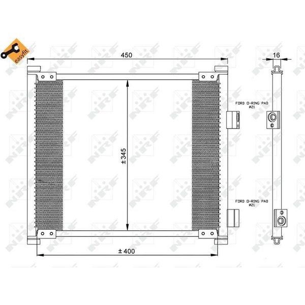 Nrf 35357 - Oe 1026928 Klimakondensator Per Ka (Rb), Street Ka (RL2)-image