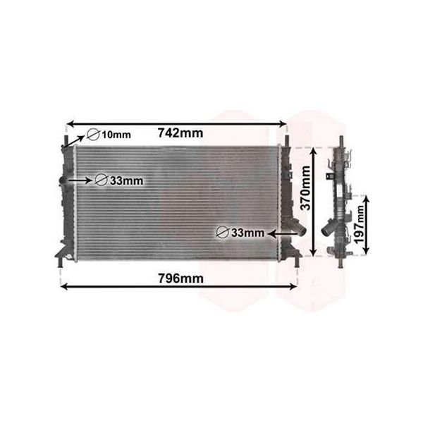 Van Wezel 18002370 - Oe 1230987 Radiatore, Raffreddamento Motore Per C-Max, Focus C-Max (DM2), Focus Ii, 3 (Bk), C30 (533), S40 Ii (544), V50 (545)-image