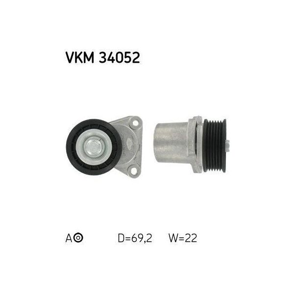 Skf Vkm 34052 - Oe 1127103 Puleggia Tenditore, Cinghia A V Per S-Max (WA6), Transit, Mondeo Iii, Mondeo Iv, Galaxy (WA6), S80 Ii (124), V70 Iii (135)-image