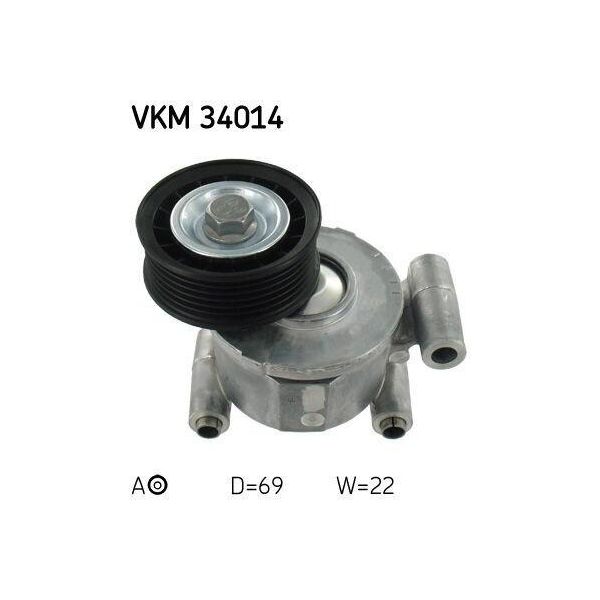 Skf Vkm 34014 - Oe 1251661 Puleggia Tenditore, Cinghia A V Per Focus Ii, Focus C-Max (DM2), C-Max, 5 (Cw), 5 (CR19), 3 (Bl), V50 (545), S40 Ii (544), C30 (533)-image