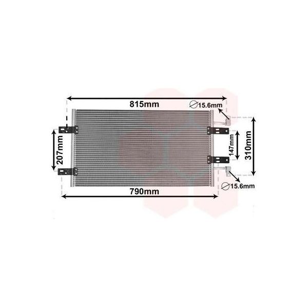 Van Wezel 43005451 - Condensatore Aria Condizionata Oe 93857126 Per Primastar (X83), Vivaro (J7), Vivaro (F7), Vivaro A (E7), Trafic Ii (Jl), Trafic Ii (Fl), Trafic Ii (El)-image