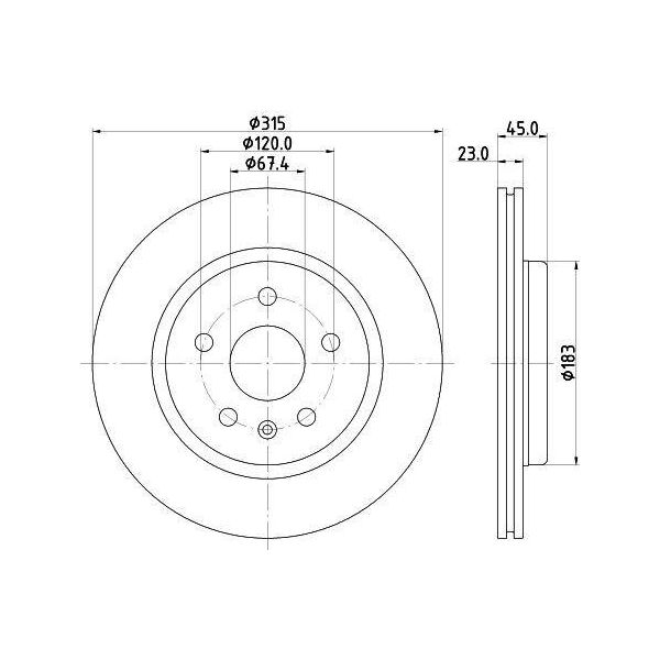 Hella 8DD 355 132-751 - Oe 13509676 Disco Freno Per Insignia B (Z18)-image