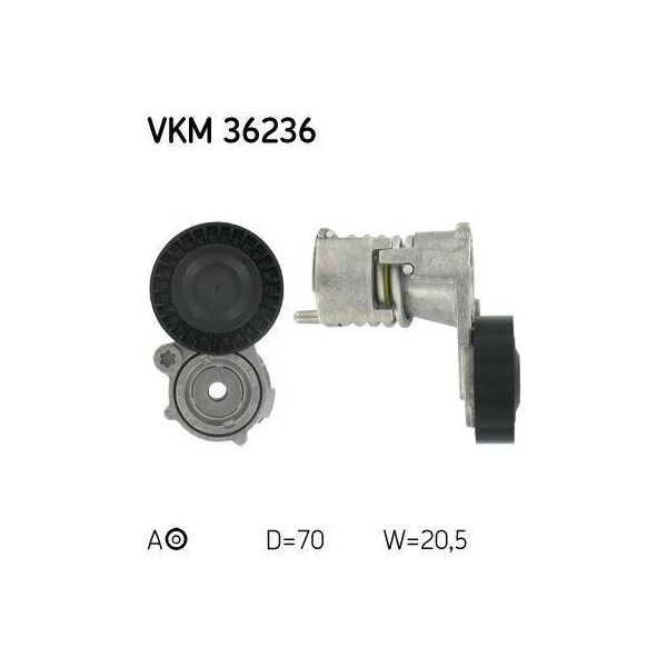 Skf Vkm 36236 - Oe 1374425 Puleggia Tenditore, Cinghia A V Per Focus Ii, C30 (533), C70 Ii Cabriolet (542), S40 Ii (544), V50 (545)-image